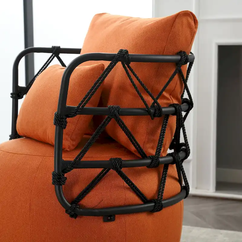 Upholstered Accent Chair with Metal Base
