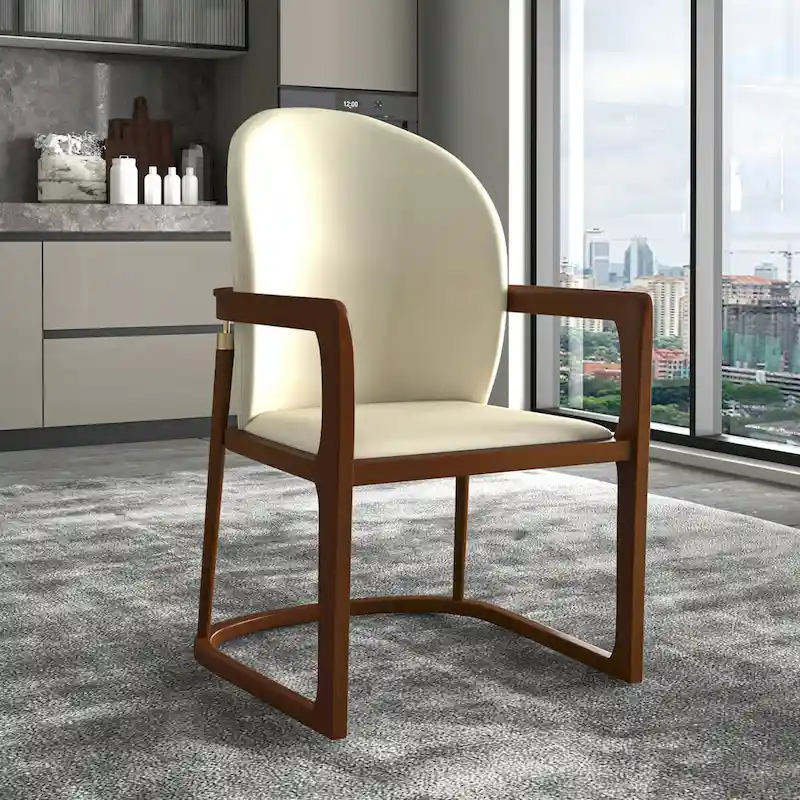 Modern Dining Chair in Upholstered Leather Svelta Series by LeisureMod