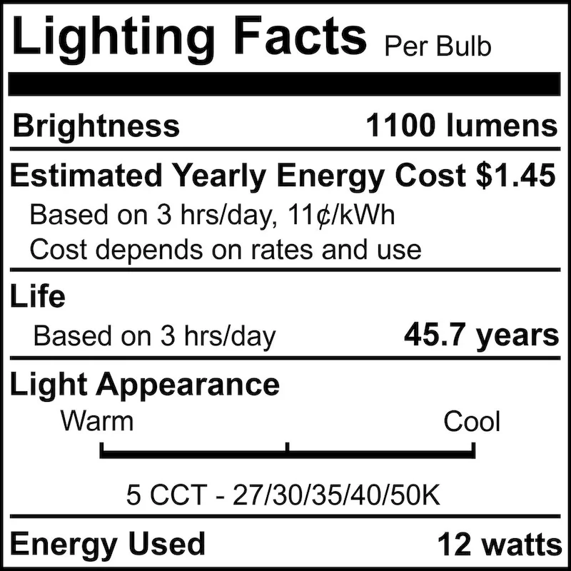 Bulbrite Pack of (4) 12 Watt LED 4  Round Recessed Downlight Fixture with Metal J-Box, 5CCT