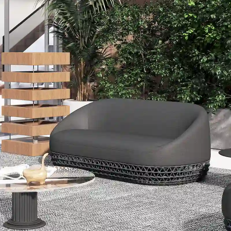 Willow 71 Wicker Woven Outdoor Patio 3-Seater Sofa - 71W X 36D X 28.5H