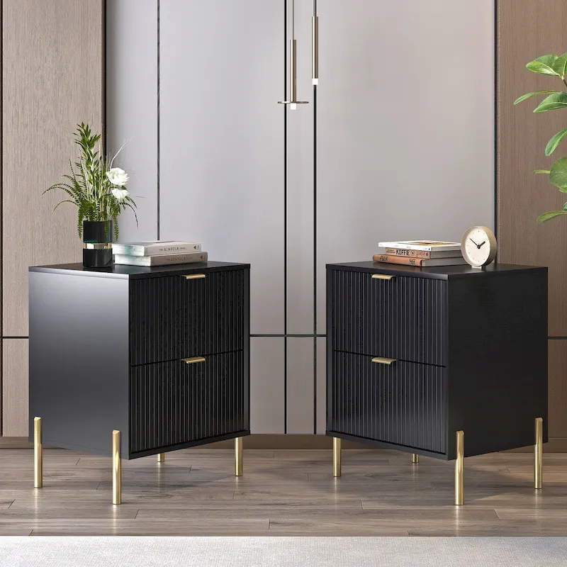 Modern 2-Drawer Nightstand Bedside Table End Table Furniture