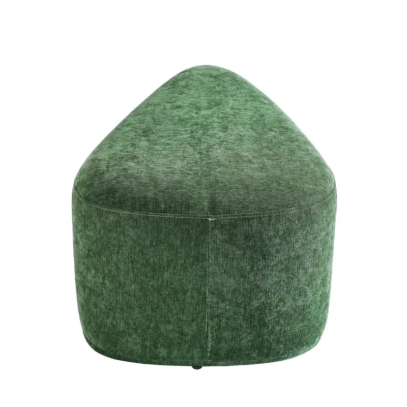 Triangular Chenille Fabric Pouf Ottoman