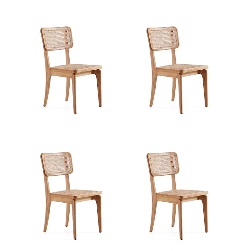 Giverny Dining Chair in Black and Natural Cane - Set of 2