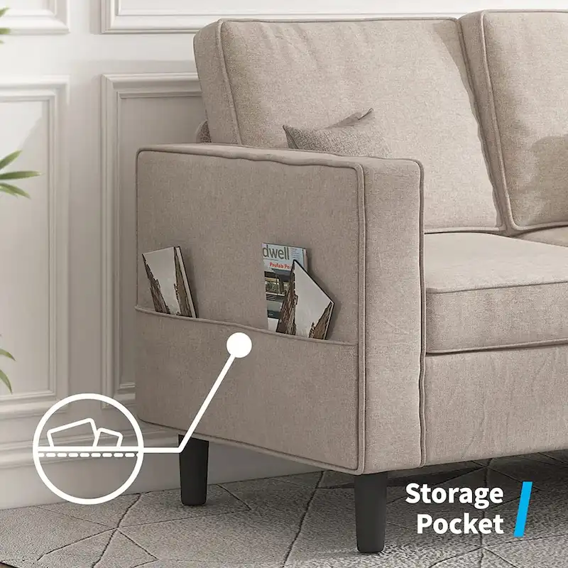 Mixoy Convertible Sectional Sofa Couches,3-Seater with Loveseat,Ottoman