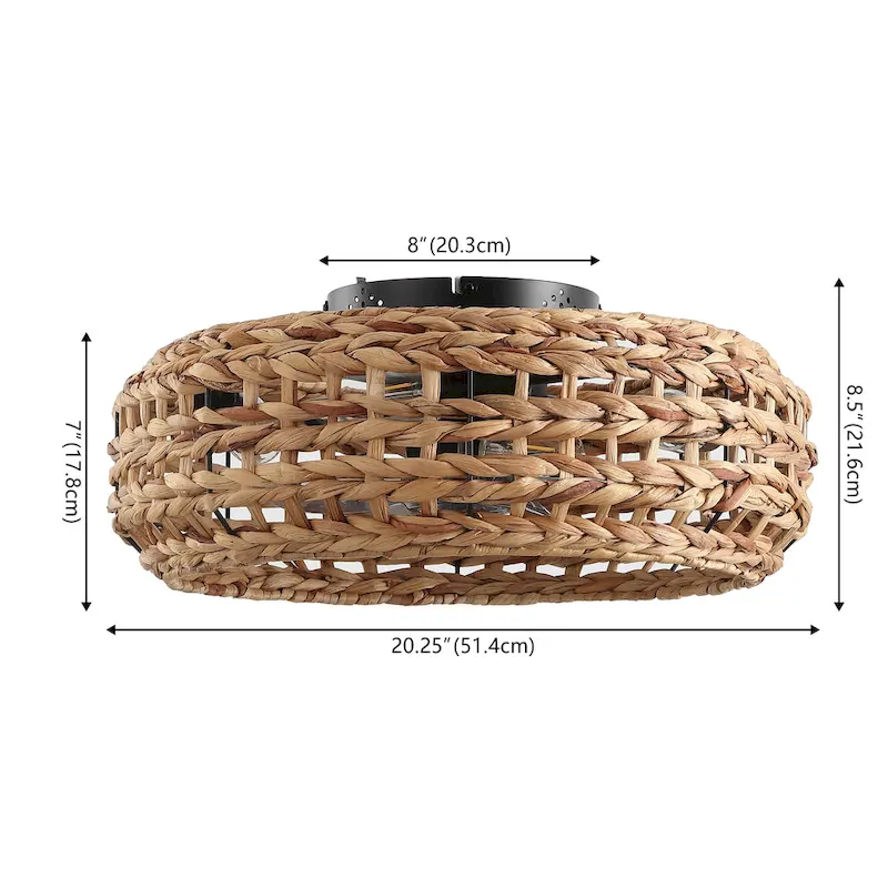 Ceiling Fan, Remote-Controlled Bohemian, By JONATHAN Y - 8.5 H x 20.25 L x 20.25 W