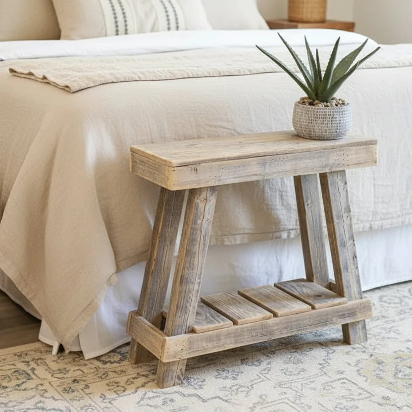 26x8x23 Luxe Aztec A Frame Accent Table (Natural)