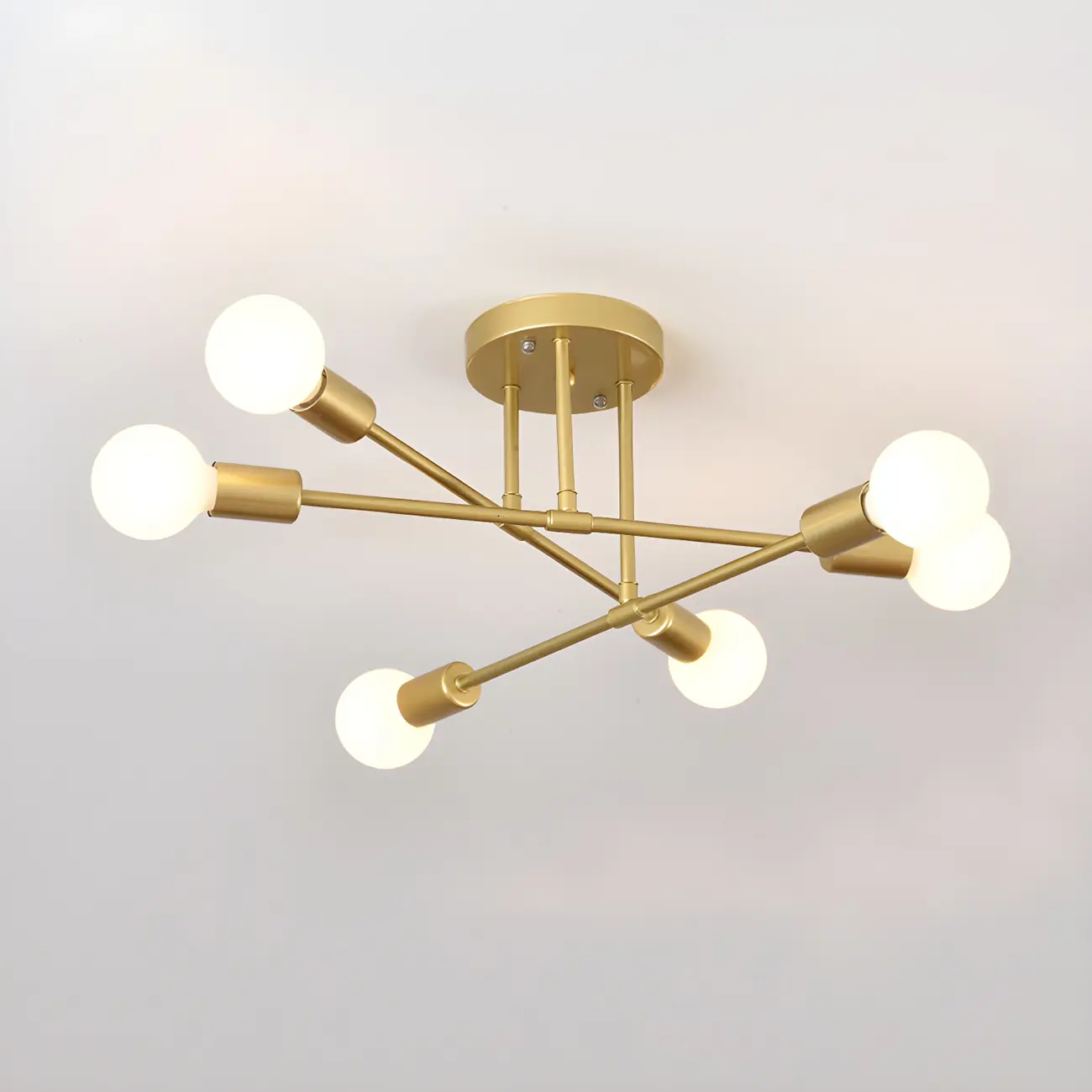 Industrial Linear Sputnik Semi Flush LED Ceiling Light
