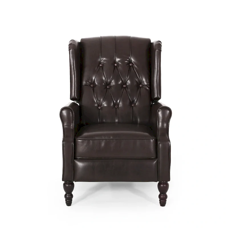 Brown Bonded Leather Recliner Club Chair