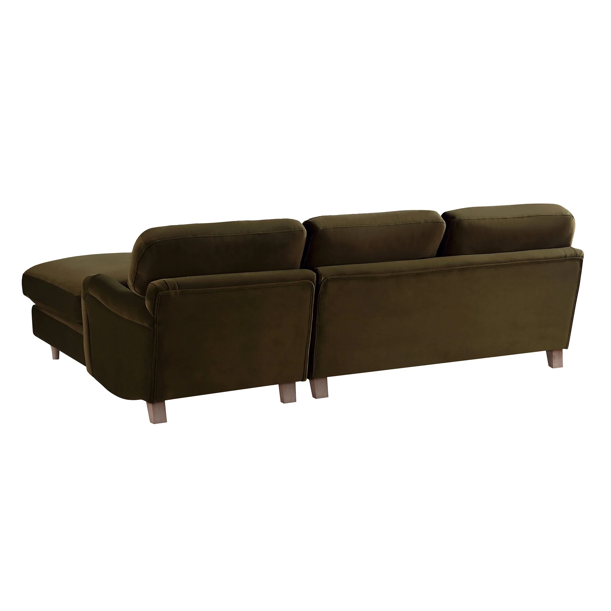Seaweed Velvet Sofa, Grande Chaise Sofa Right Hand Facing
