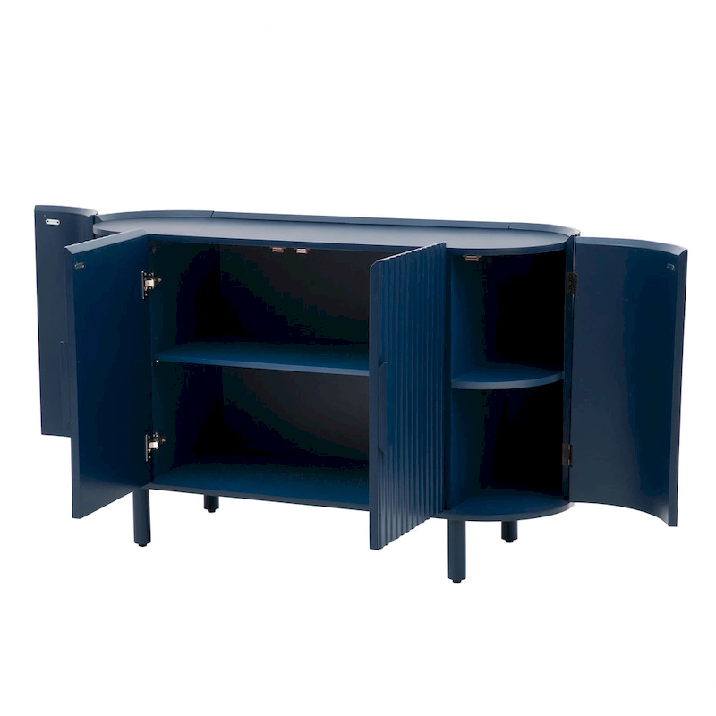 Curved Design Light Luxury Sideboard with Adjustable Shelves