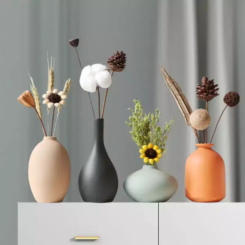 NotArt Nordic Macaron Ceramic Vases - Frosted, Waterproof Decor for Home & Office, Ideal for