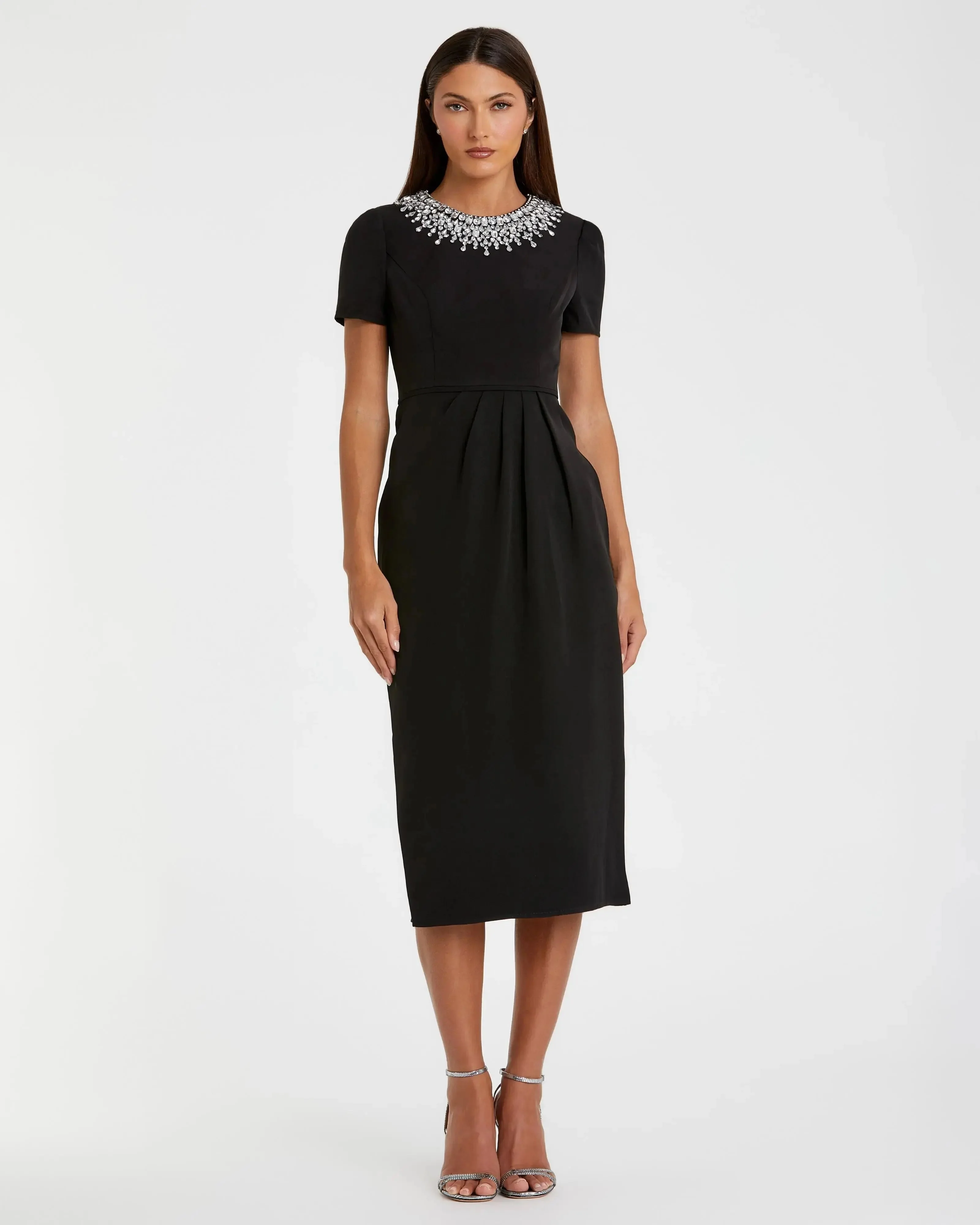 Rhinestone Neckline Dress