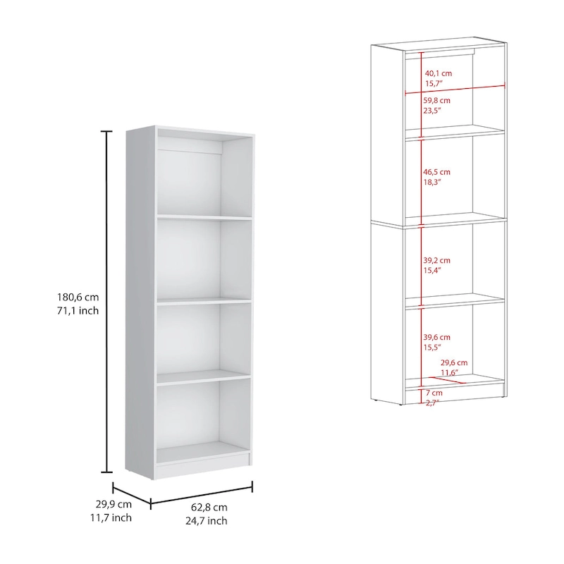 Kenyon 60  Wide 4-Shelf Bookcase Set of 3