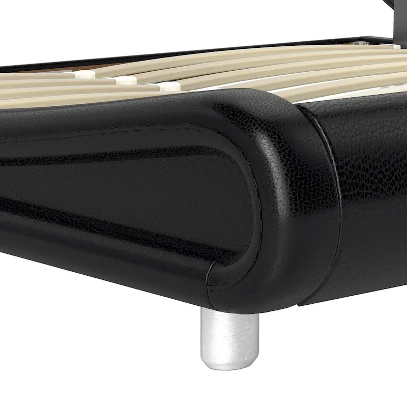 Moasis King Design Model PU Upholstered Led Bed Frame