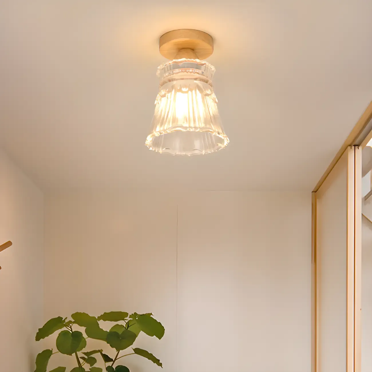 Modern 6 Glass Semi Flush Ceiling Light for Hallway Decor