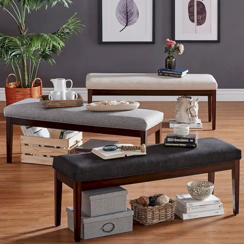 Hawthorne Upholstered Espresso Finish Bench
