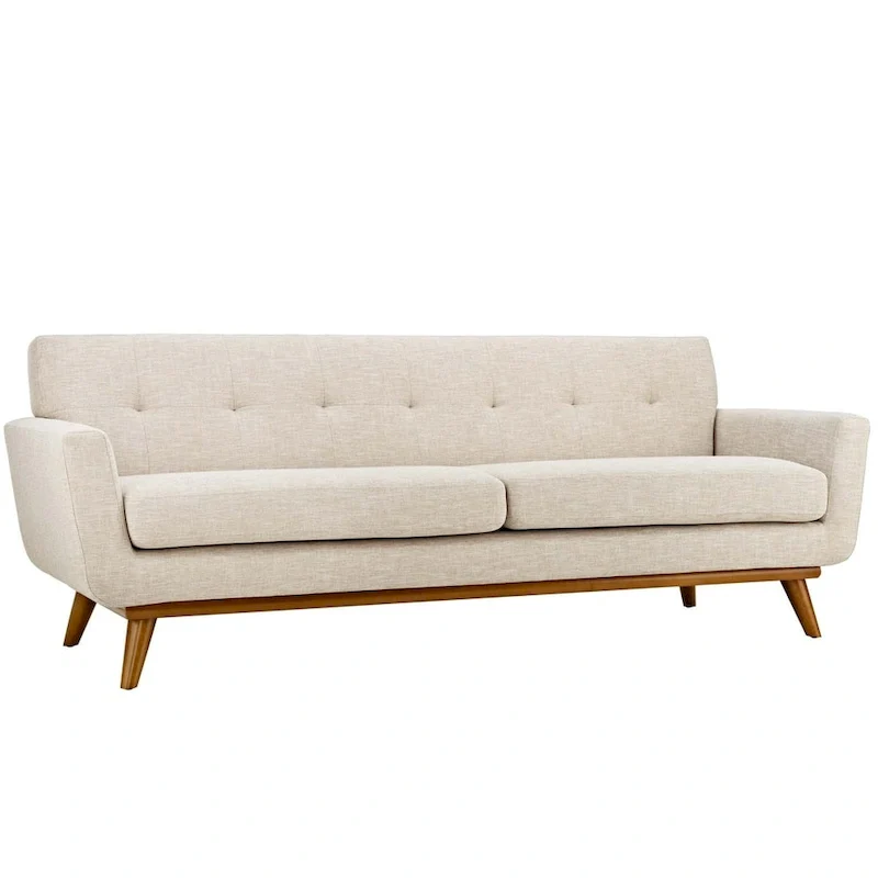 Upholstered Sofa with Wood Legs