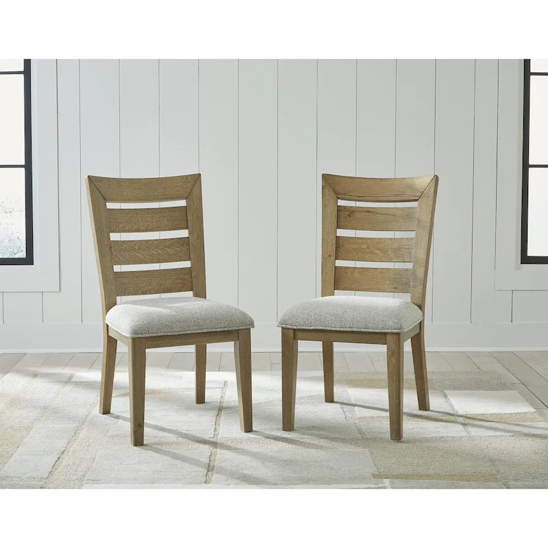 Light Brown / Black Ladderback Dining Chair, Single Seat, 19.75