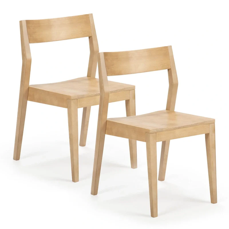 Plank and Beam Modern Solid Wood Dining Chair - Set of 2