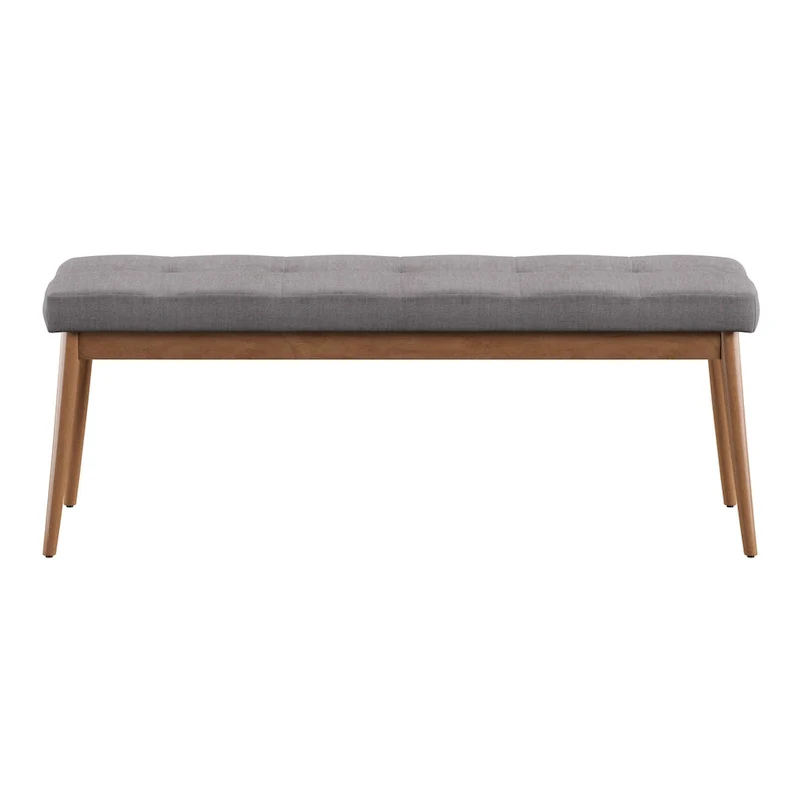 Sasha Oak Angled Leg Linen Dining Bench