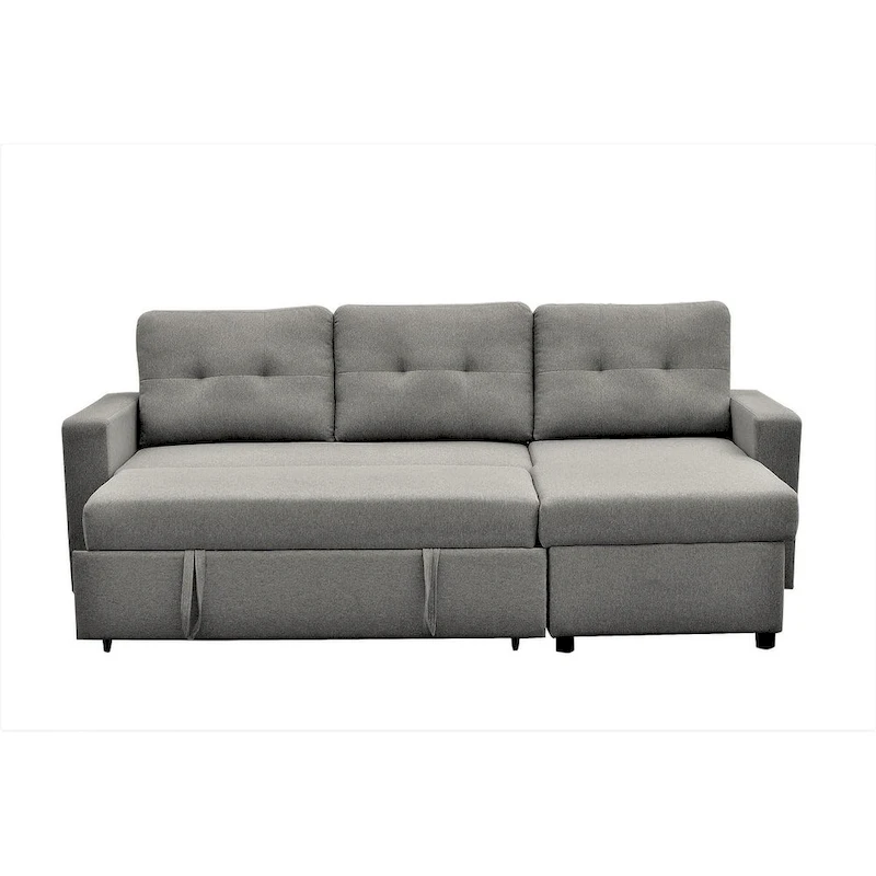 US Pride Furniture 79.92 inch Convertible L-Shaped Sectional Sleeper Sofa Bed Stylish Apartment Furniture