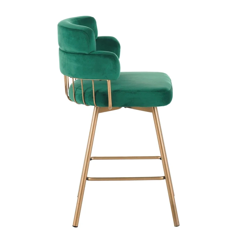 Christopher Knight Home Bremen 180Swivel 26 Velvet Counter Stools with Metal Legs (Set of 2)