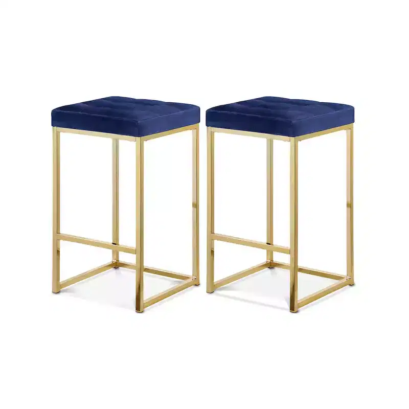 Meridian Furniture,Nicola Navy Velvet Stool, Set of 2