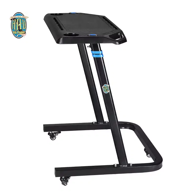 Adjustable Bike Desk - Rolling Laptop Cart for Stationary Bike or Trainer - Exercise While Working or Watching TV - Standing Desk by Rad Sportz