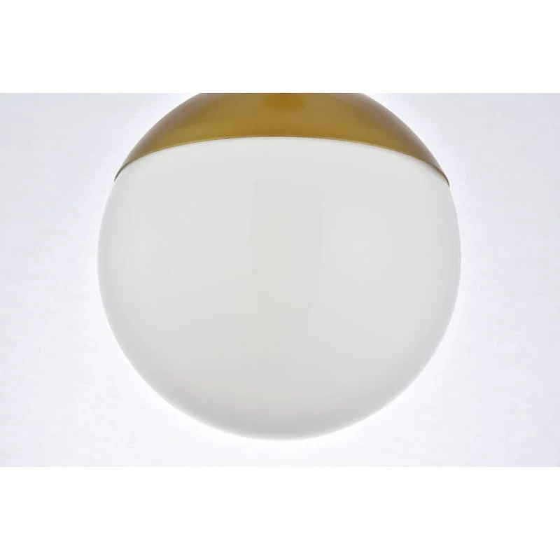 Frosted White Glass 1-Light 8-inch Pendant