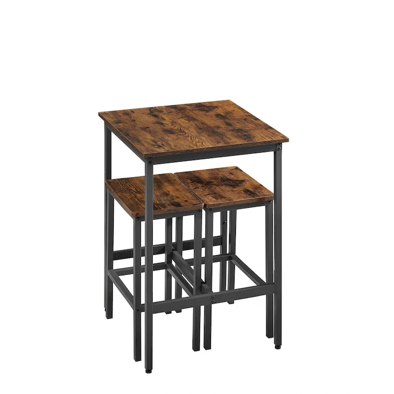 Square Bar Table with 2 Bar Chairs