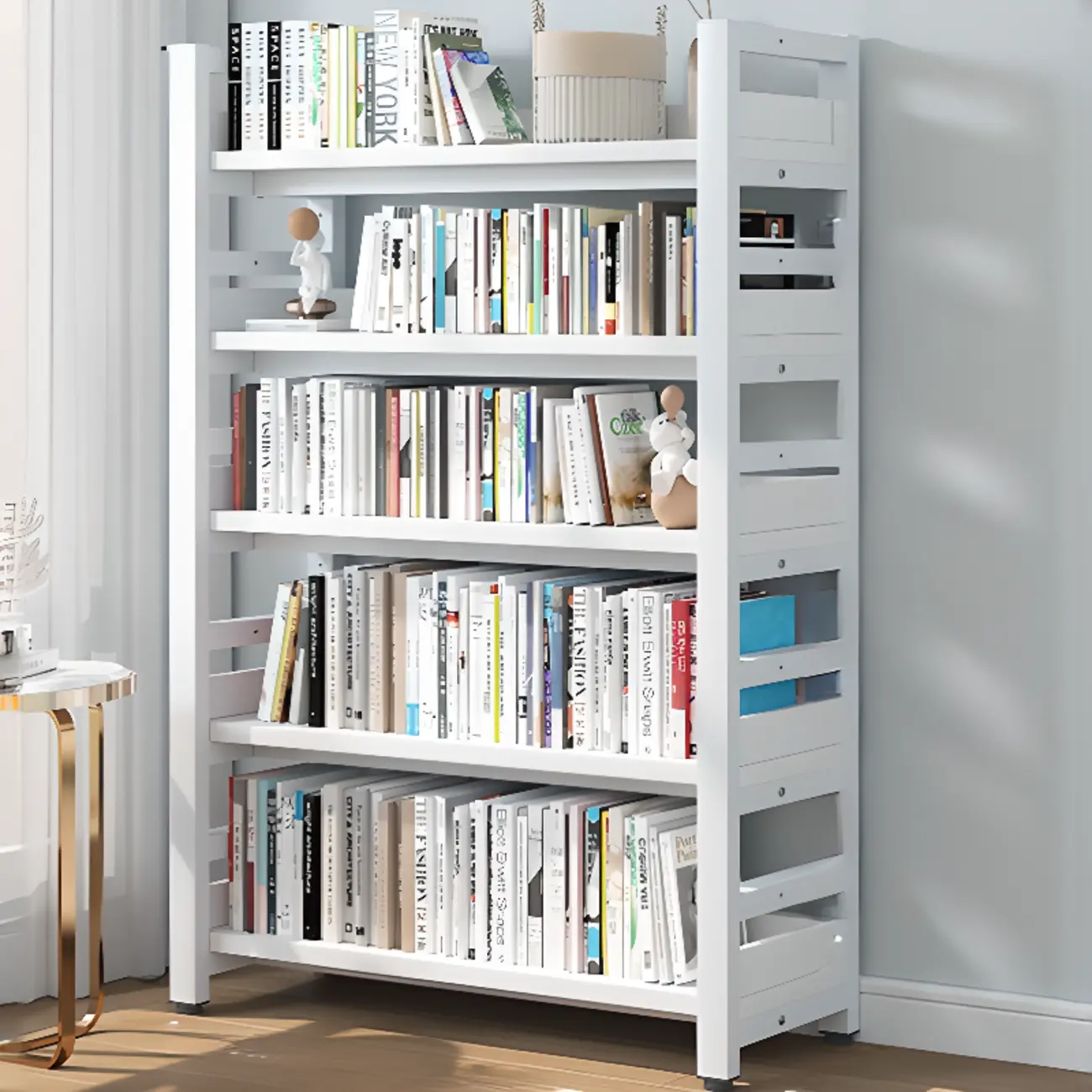 Modish Multi-Layer Open Back Wooden Tall Bookshelves