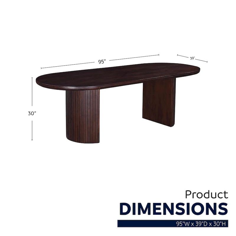 Geneva 94 in. Wood Oval Double Pedestal Dining Table