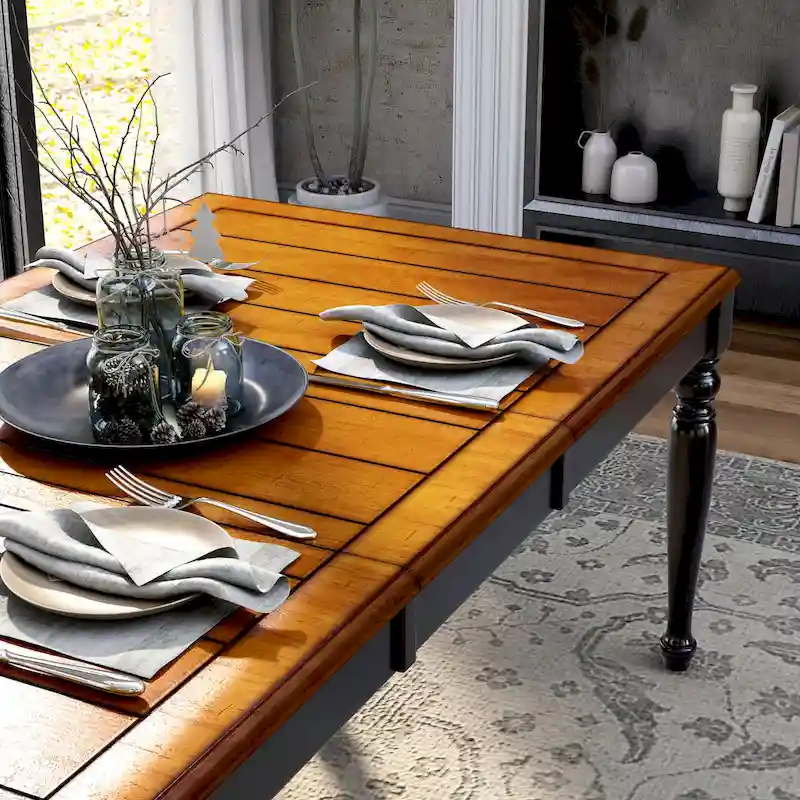 Furniture of America Levole Two-tone 78-inch Expandable Dining Table