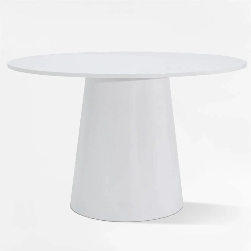 White Round Pedestal Dining Table 46-inch