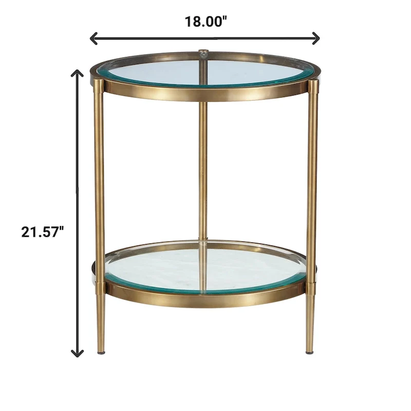 Tempered Glass Small Round End Table