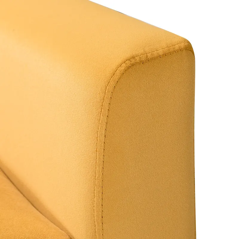 Velvet Tufted Accent Armchair with Gold Metal Legs – 250lbs Capacity