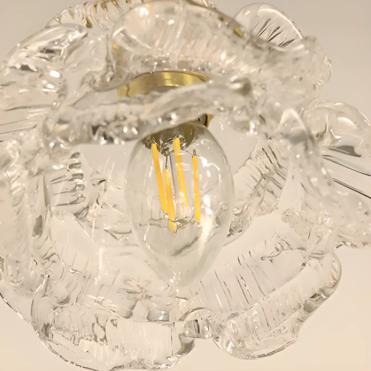 Elegant Glass Flower Kitchen Pendant Lighting Height Adjustable