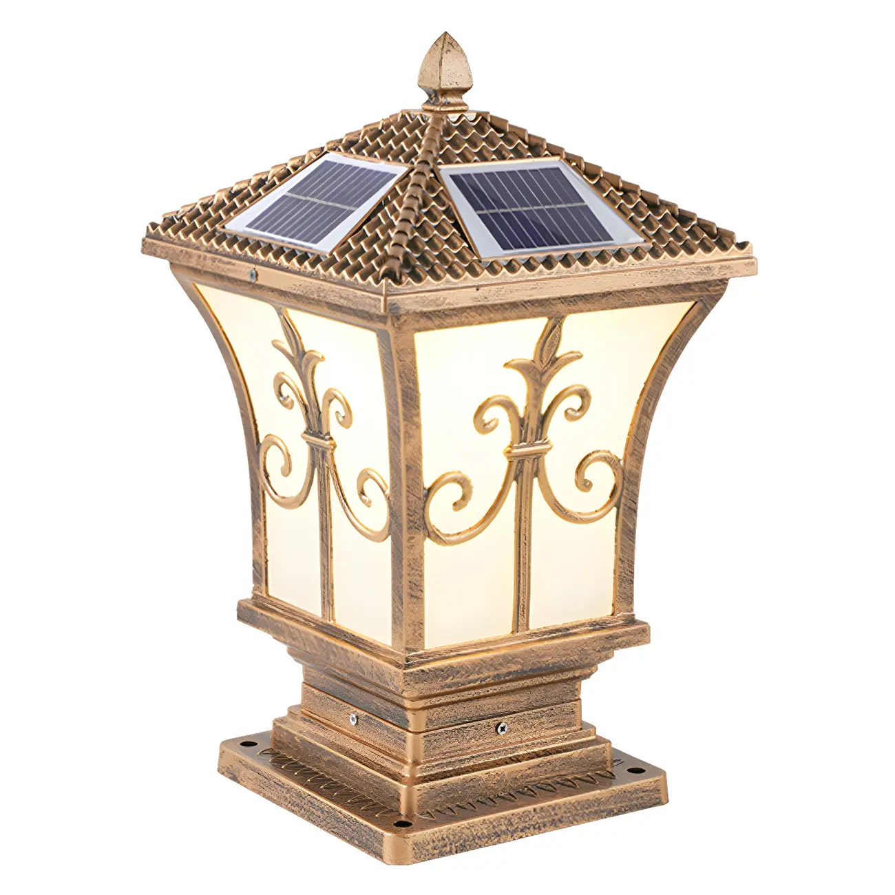 Vintage Solar Bronze LED Outdoor Post Lights