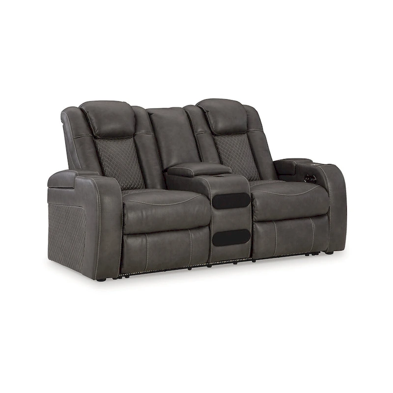 Signature Design by Ashley Fyne-Dyme Power Reclining Loveseat with Console - 74W x 43D x 43H