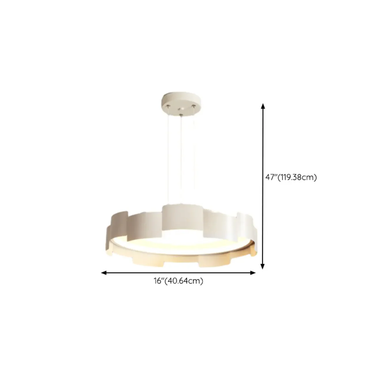 Modern Adjustable White Round LED Chandelier