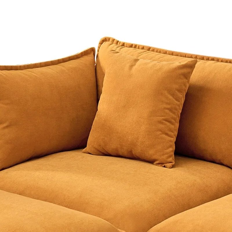 110.2  Chenille Three Seater Upholstered Sofa, Ottoman