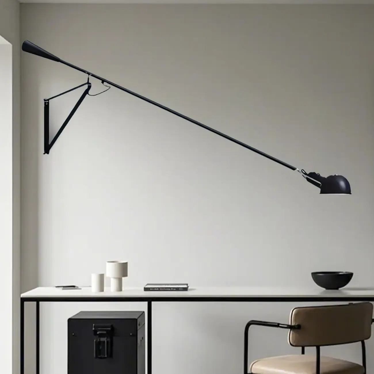 Postmodern Metal Long Swing Arm Wall Light