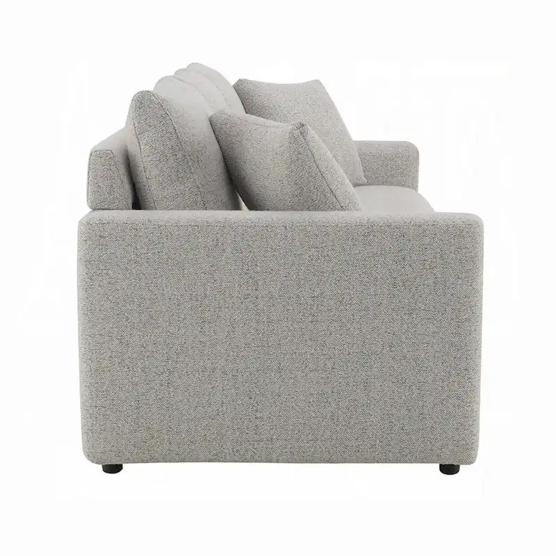 Conan Sleeper Sofa, Full Fold Out Bed, 2 Pillows, Gray Boucle, 89 Inch