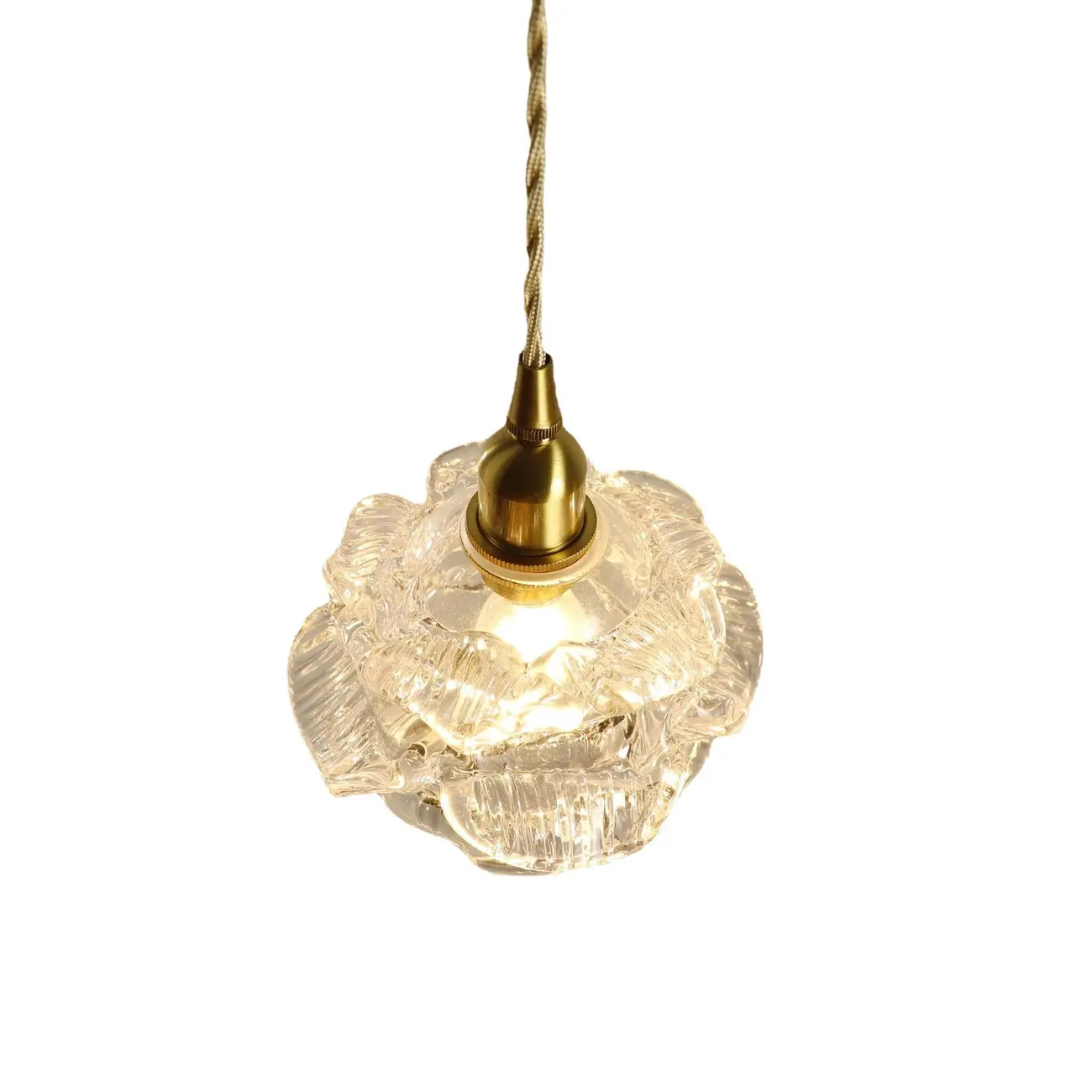 Elegant Glass Flower Kitchen Pendant Lighting Height Adjustable