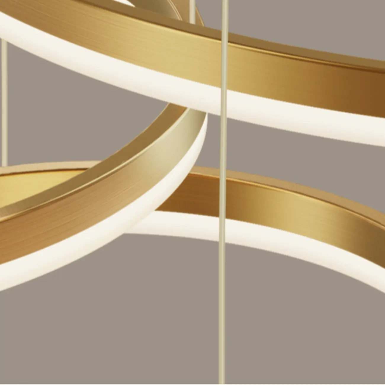 Modern Gold Multi-Circle Tiered Metal Ring LED Chandelier