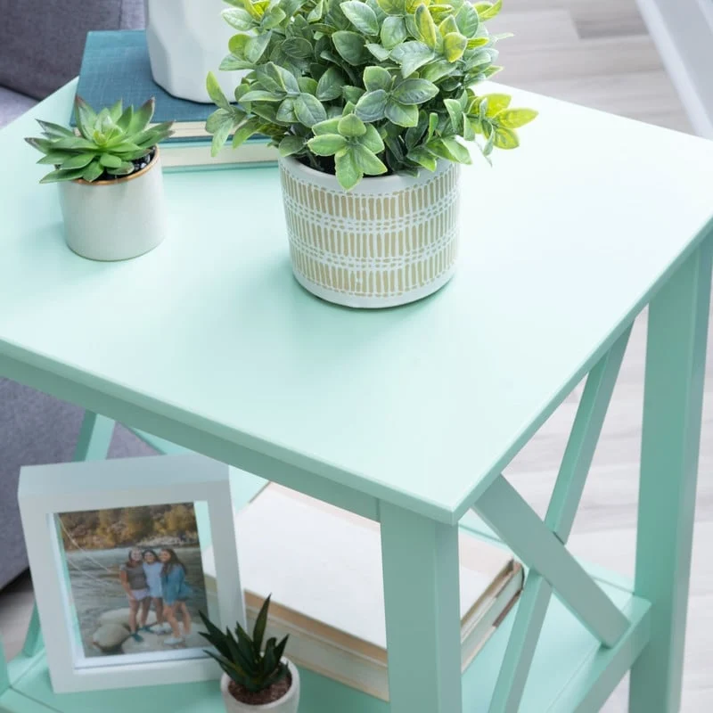 Ripplewood Farmhouse X-Base Side End Table