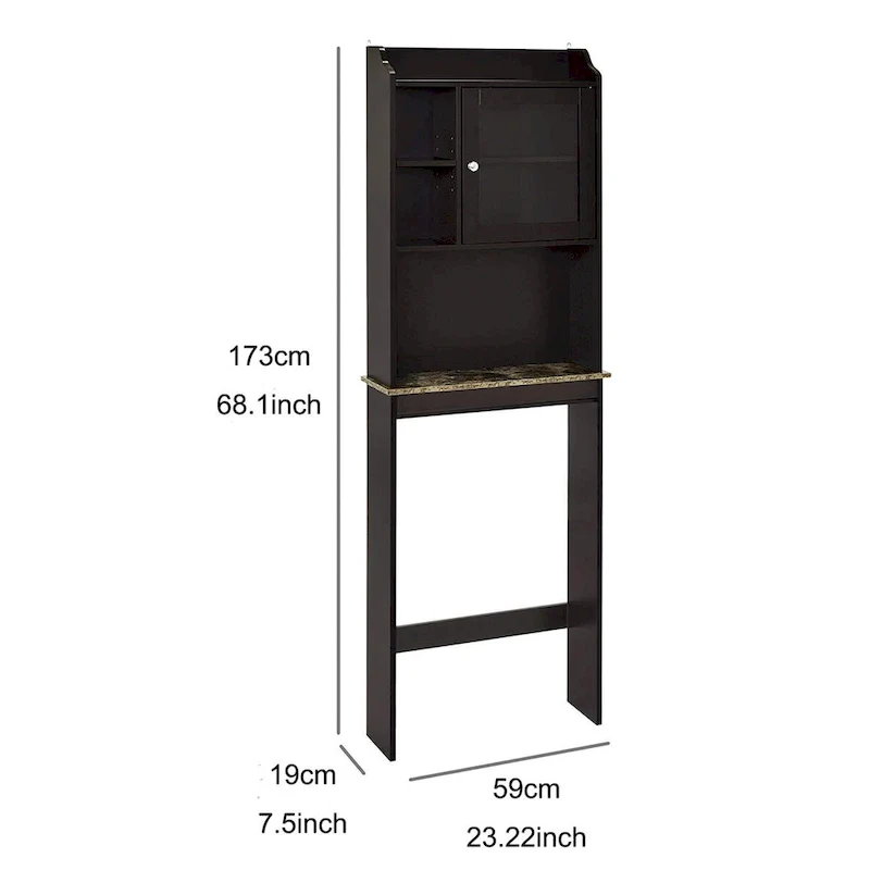 23.25 in. W x 7.5 in. D x 69 in. H Wall Cabinet in Espresso