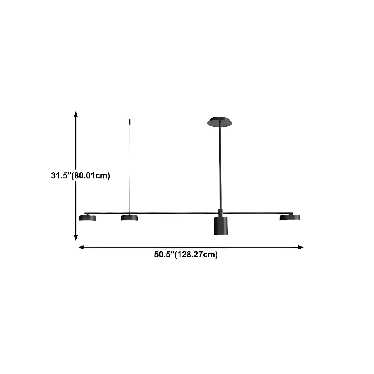 Modern Adjustable Black Linear Kitchen Island Light