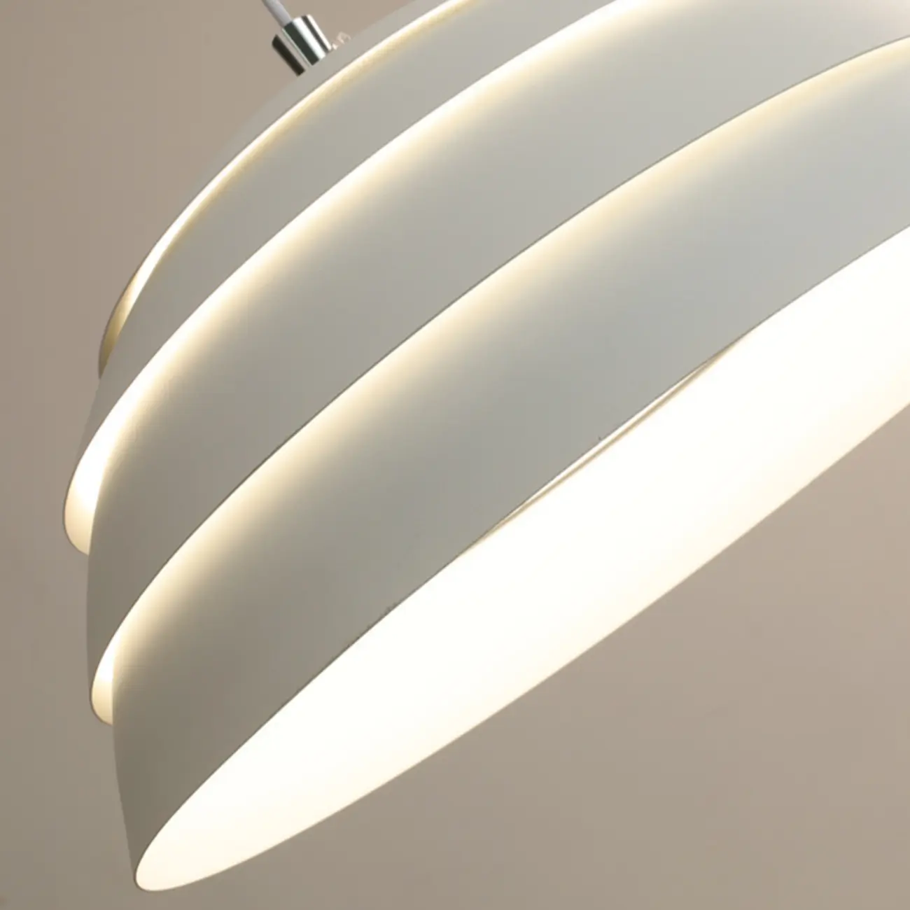 White Layered Iron Dome Kitchen Pendant Light