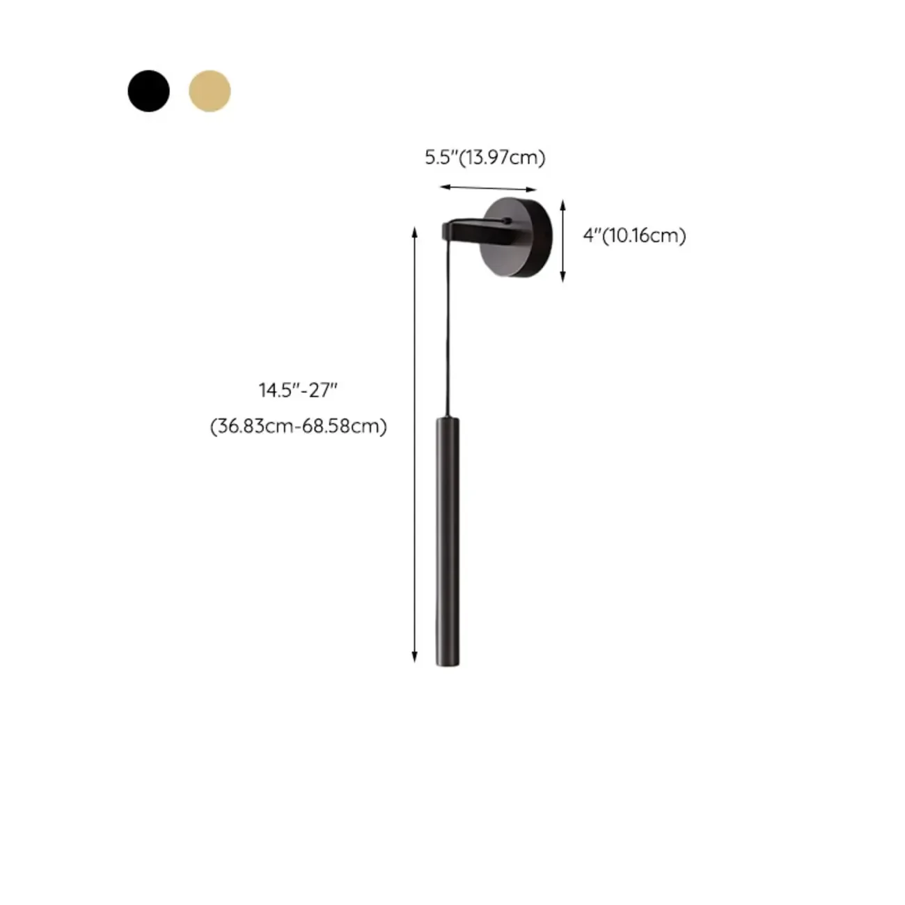 Elegant Gold Cylinder LED Wall Sconce with Crystal Deco